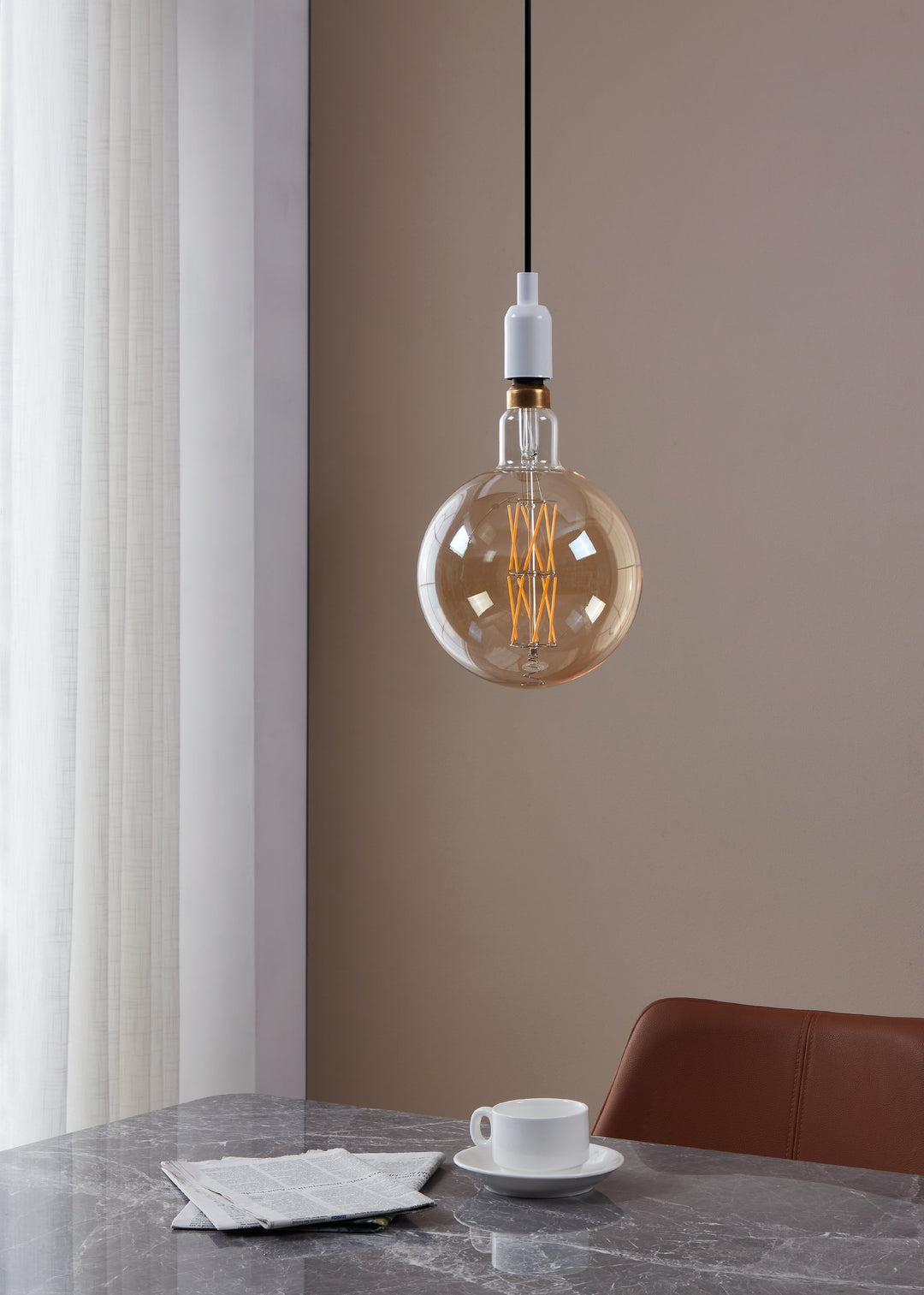 Leuchtmittel Lm_led_e27 Glas amber 1X8W L:30,5 Ø 20 cm in