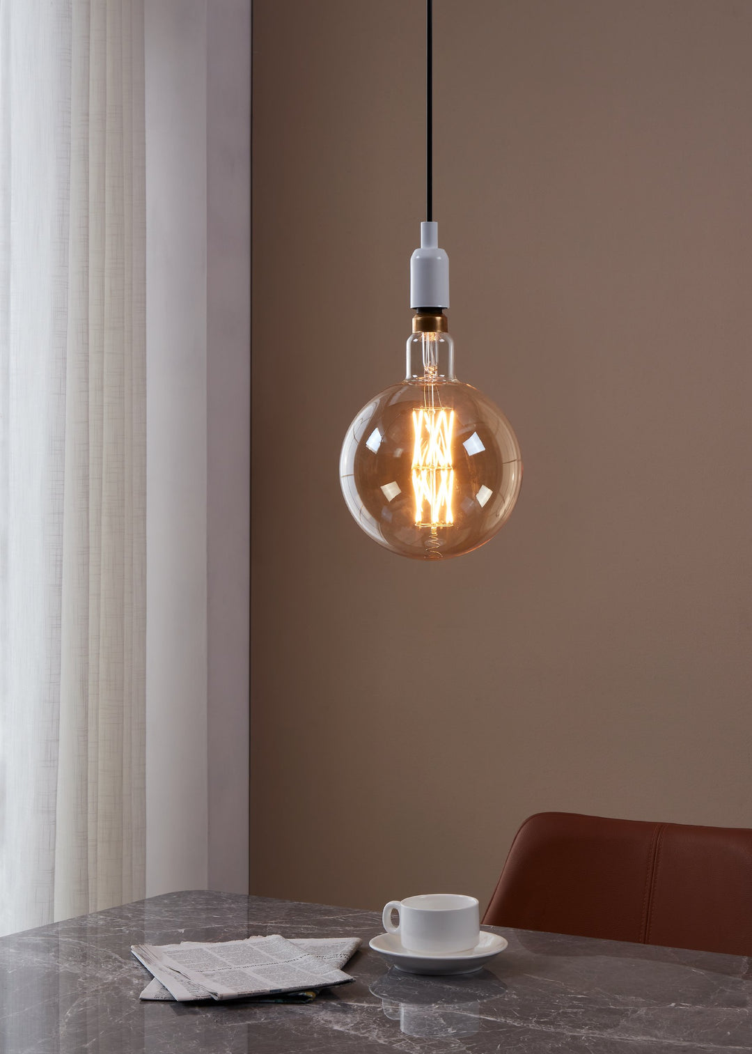Leuchtmittel Lm_led_e27 Glas amber 1X8W L:30,5 Ø 20 cm in