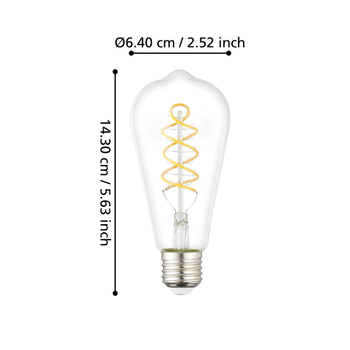 Leuchtmittel Lm_led_e27 Glas klar 1X7,3W L:14,3 Ø 6,4 cm in