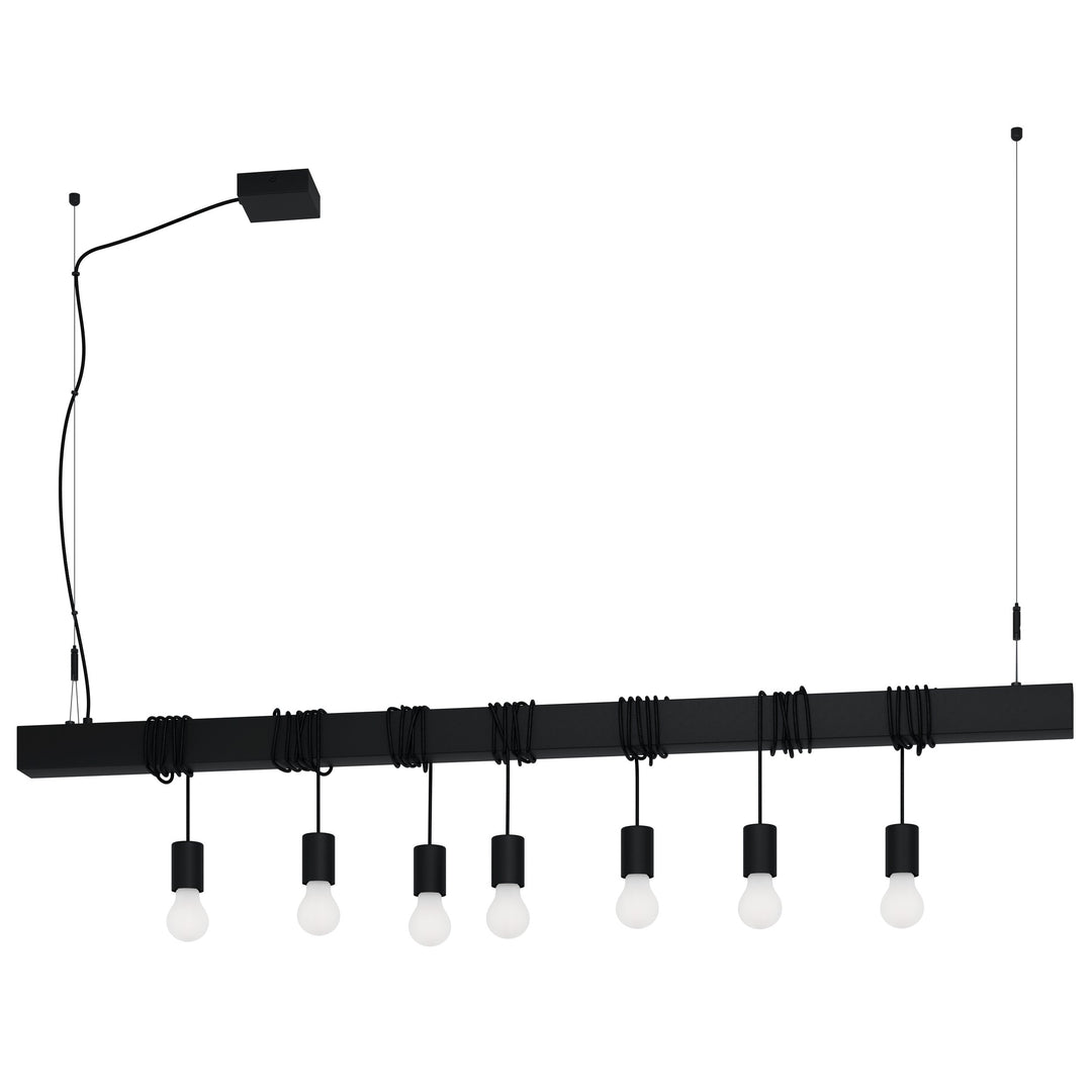 Hängeleuchte Townshend-b schwarz 7X40W L:150 H:200 cm in
