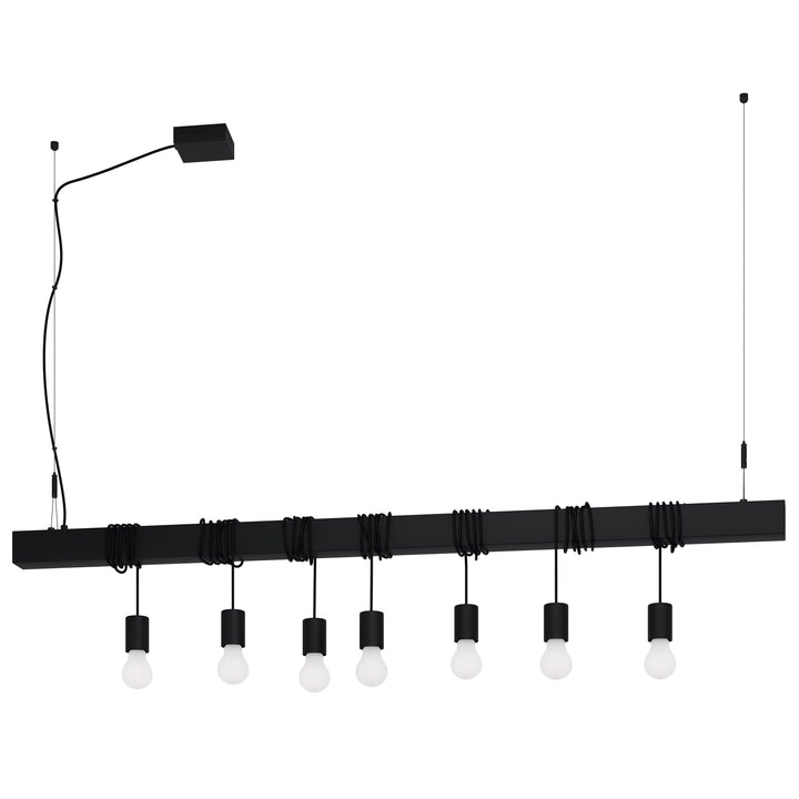Hängeleuchte Townshend-b schwarz 7X40W L:150 H:200 cm in